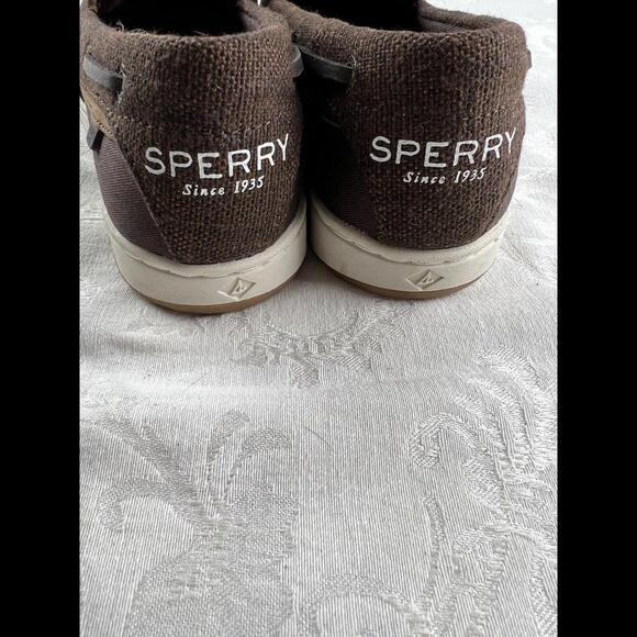 Sperry Top Sider Womens Shoes Size 7 Brown Fabric And Leather  Boat Shoes Loafer - Picture 6 of 9